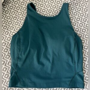 Lululemon Cropped Shelf Bra Sports Bra Tank. Dark Teal. Small. Size 6.